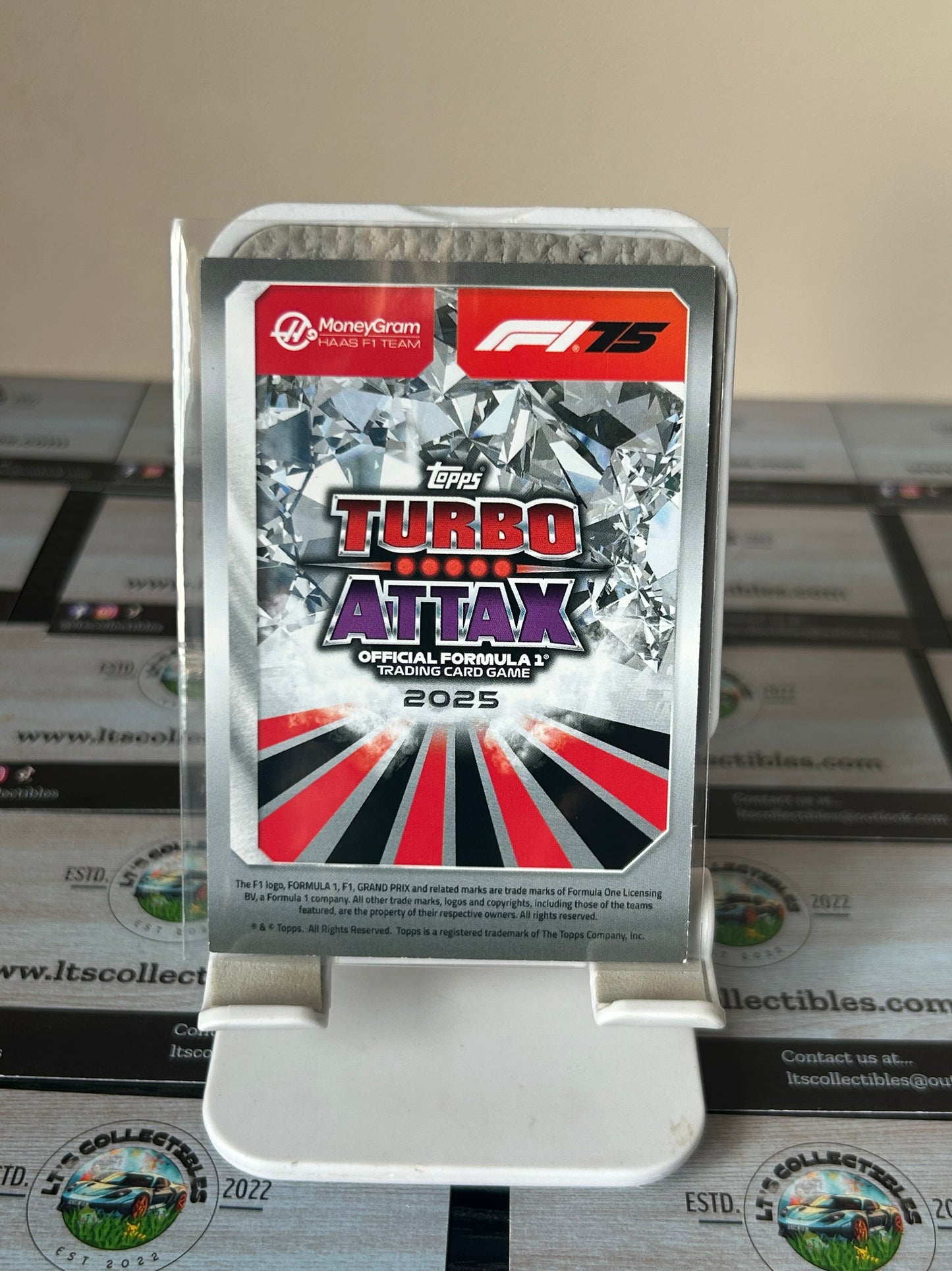 Topps F1 Turbo Attax 2025-LL7 Oliver Bearman Lightning Lids Exclusive
