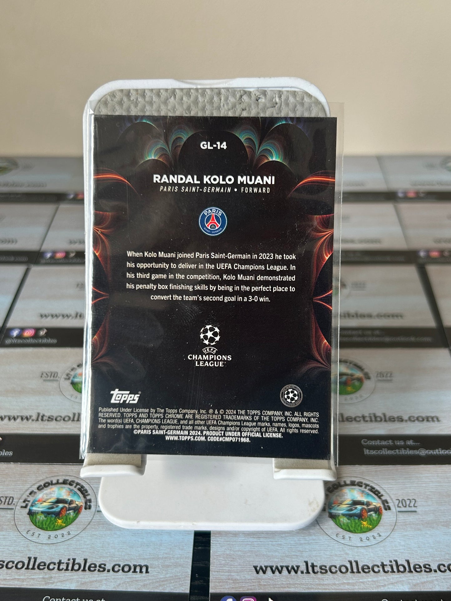 Topps Chrome Hobby UEFA Club Competitions 2023/24 Randal Kolo Muani PSG Golazo