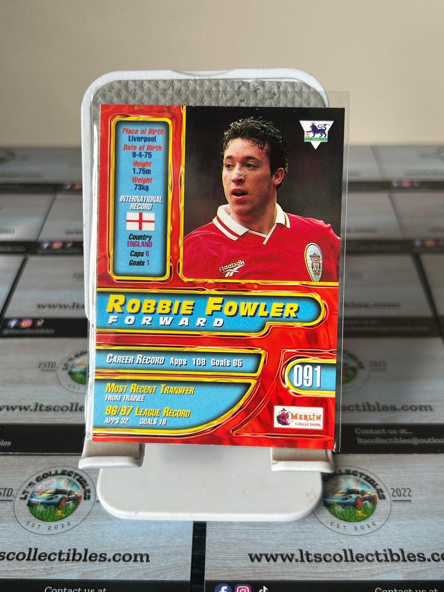 Merlin Premier Gold 98 Robbie Fowler Liverpool #91