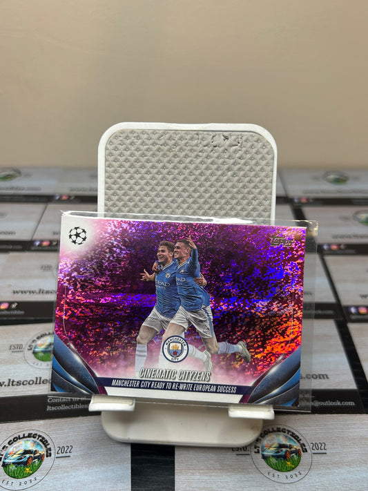 2023-24 Topps UCL Cinematic Cityzens Pink Sparkle Foil
