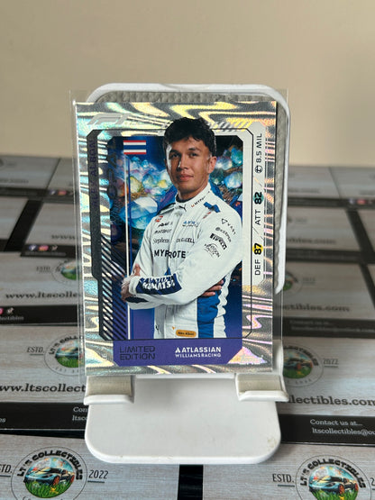 2025 Turbo Attax Formula 1 F1 Alex Albon Opal Limited Edition Williams Foil Card