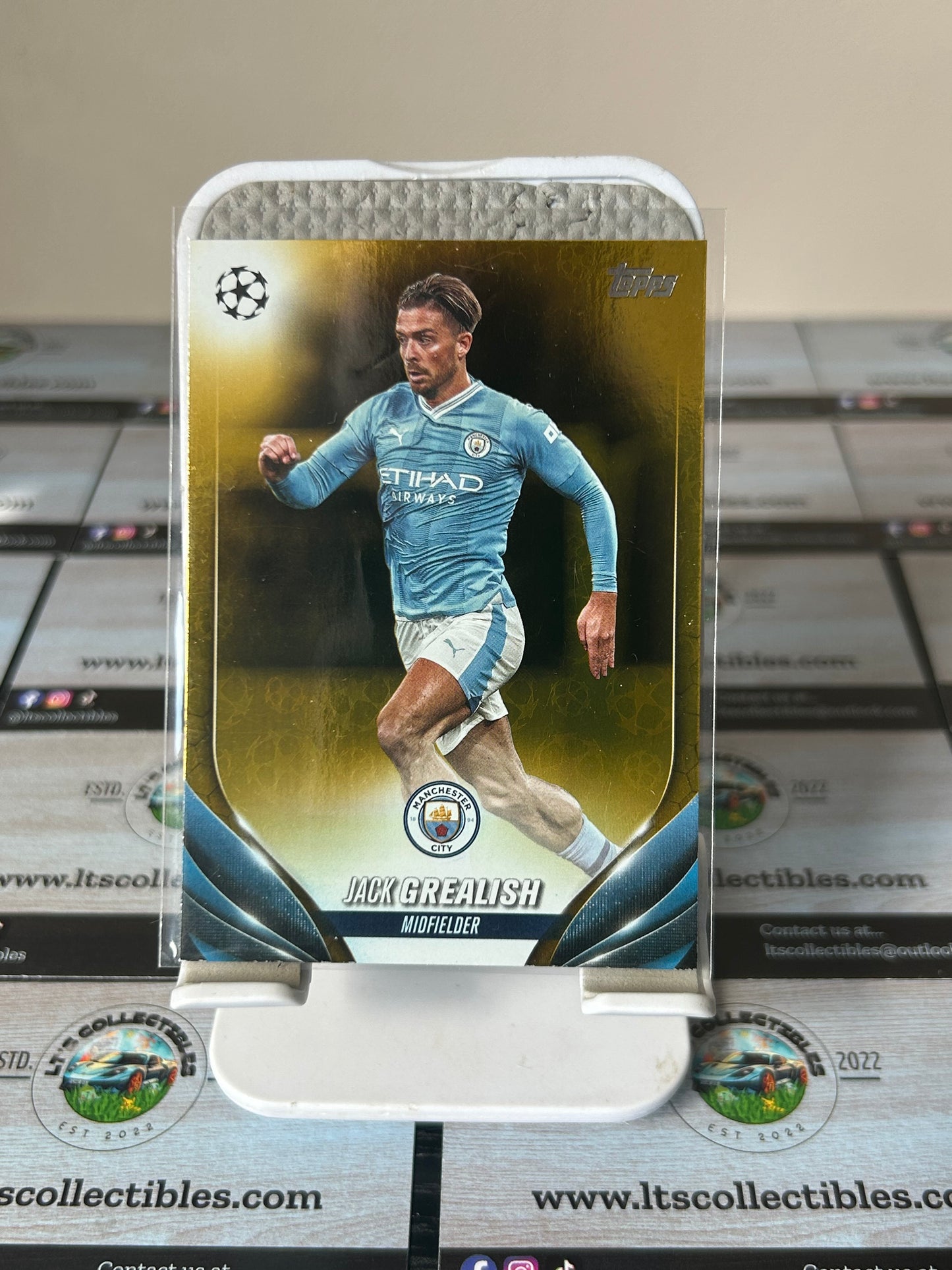 2024 Topps Chrome UEFA Club Competitions Jack Grealish Gold Parallel