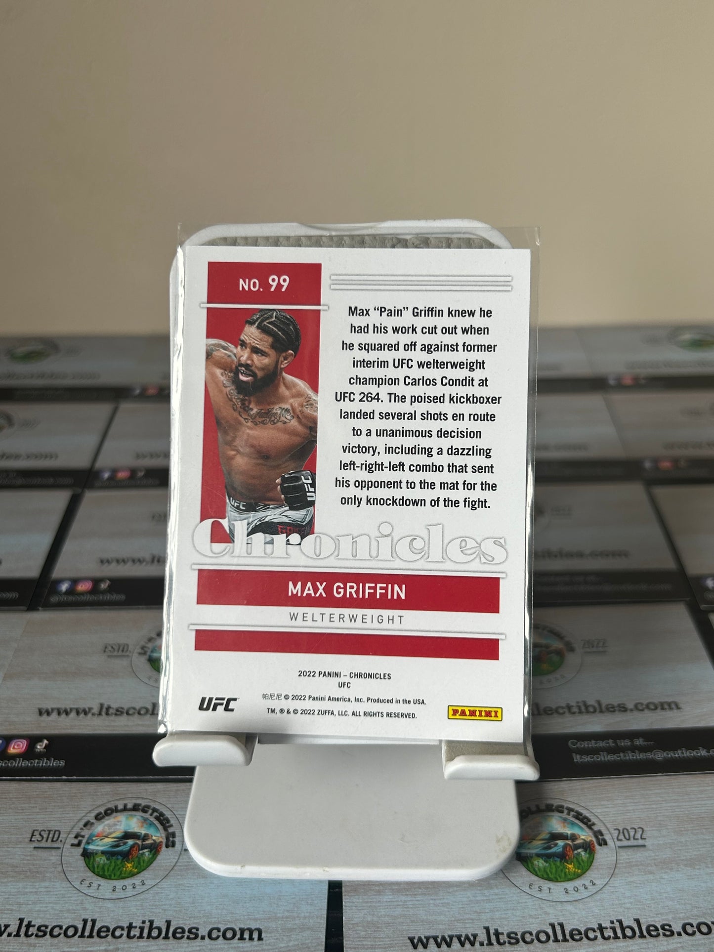 2022 PANINI CHRONICLES UFC MAX GRIFFIN RC - 16/99