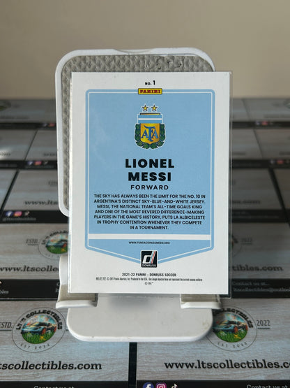 Panini Donruss 2021-22 Lionel Messi Argentina Base Set #1 FIFA WC