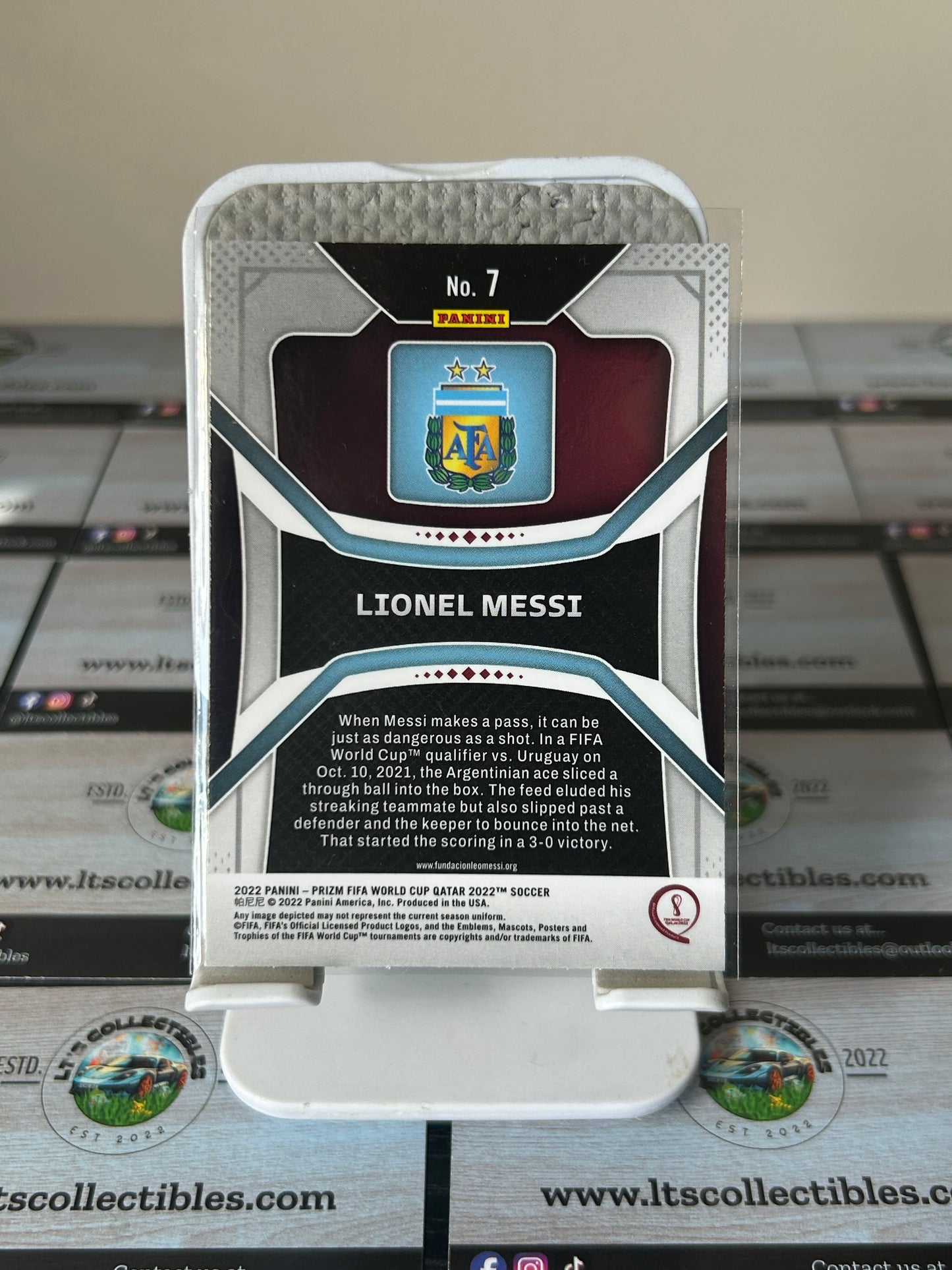 Panini Prizm Soccer World Cup Winning Year Qatar 2022 No. 7 Lionel Messi
