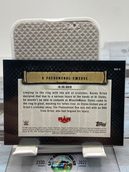 WWE RANDY ORTON TOPPS FLAGSHIP 2021 WRESTLING TRADING CARD #RKO9 RKO-9 INSERT