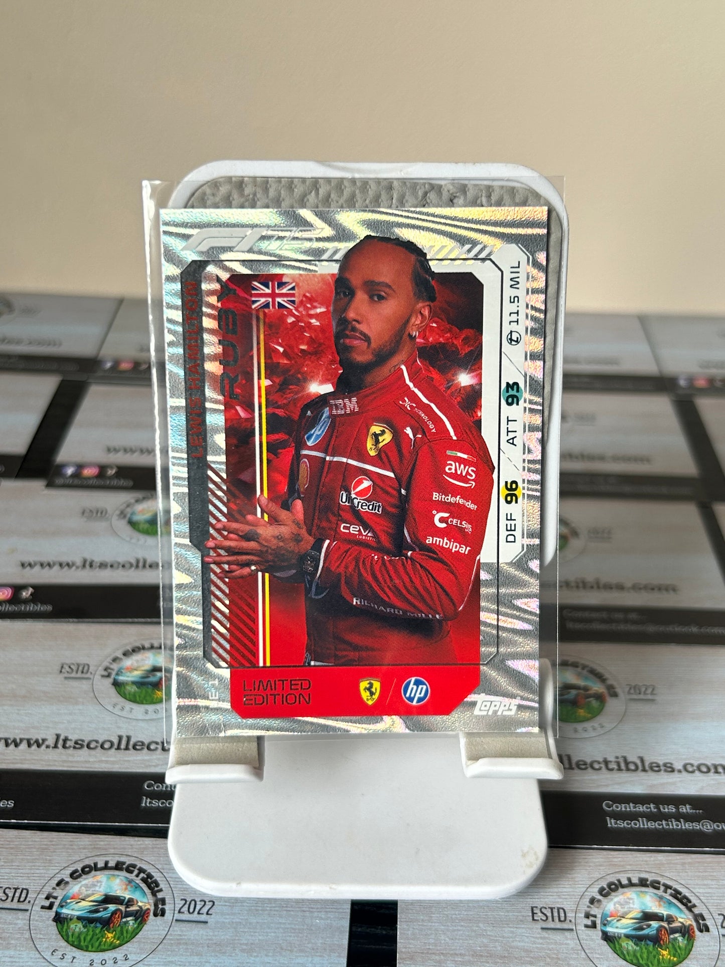 Topps Turbo Attax 2025 Formula One Lewis Hamilton Ferrari Ruby Limited Edition