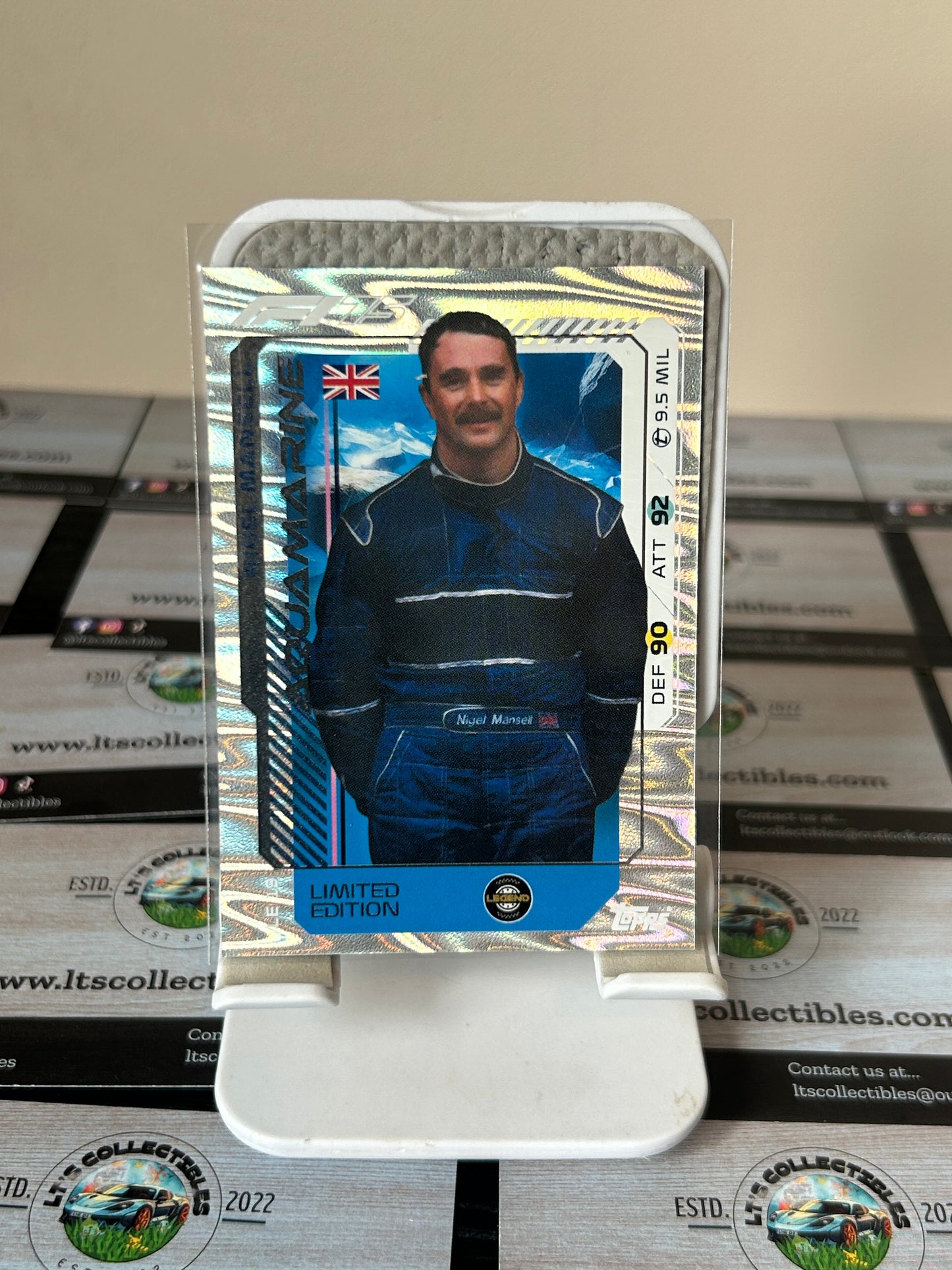 Topps Turbo Attax 2025 Nigel Mansell Aquamarine Limited Edition LE 19