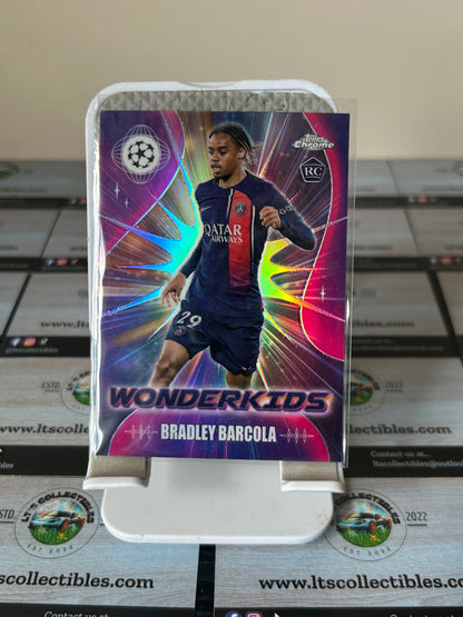 2024-25 Topps Chrome UCC PSG WK-9 Bradley Barcola Wonderkids