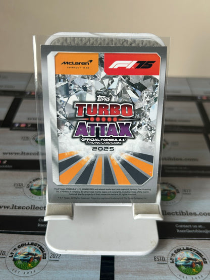Topps Turbo Attax 2025 TCG LL 1 Lando Norris Lightning Lids Exclusive Card