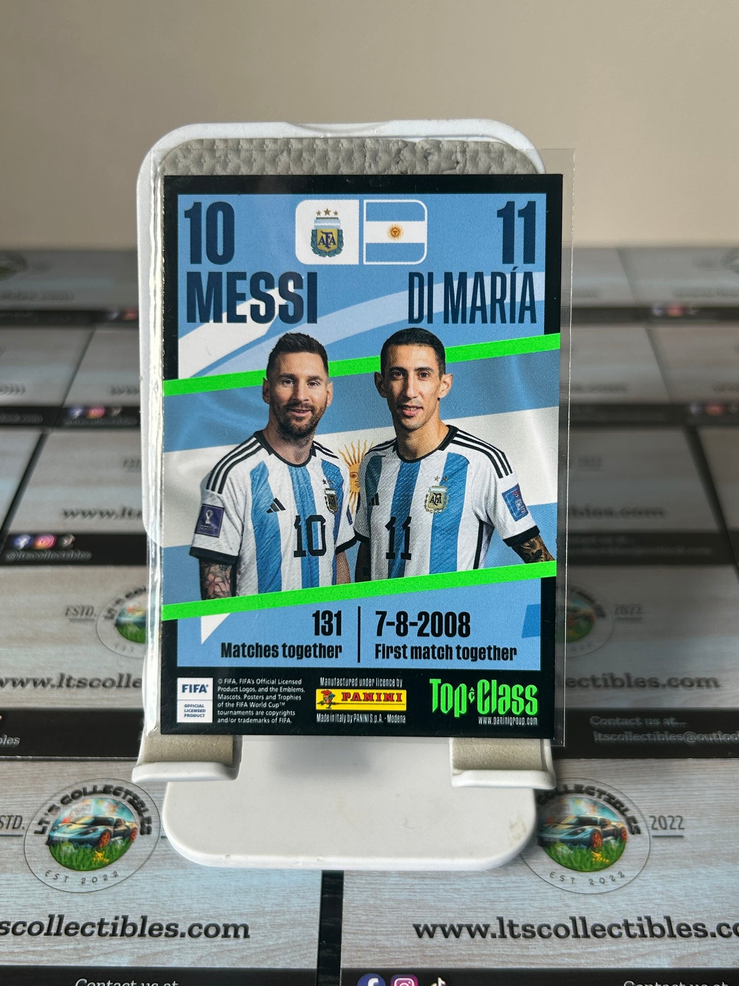 Panini Top Class 2023 Messi & Di Maria Argentina Synergy Trading Card #218