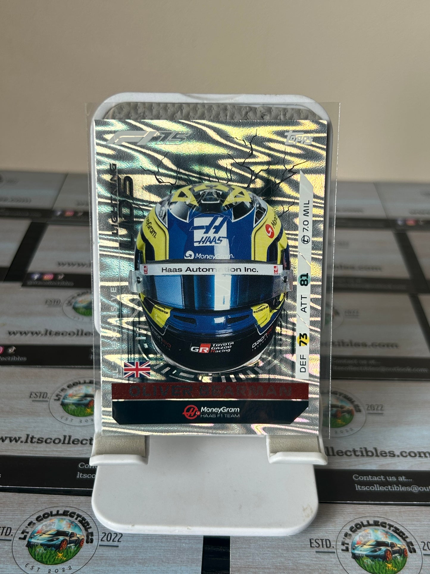 Topps F1 Turbo Attax 2025-LL7 Oliver Bearman Lightning Lids Exclusive