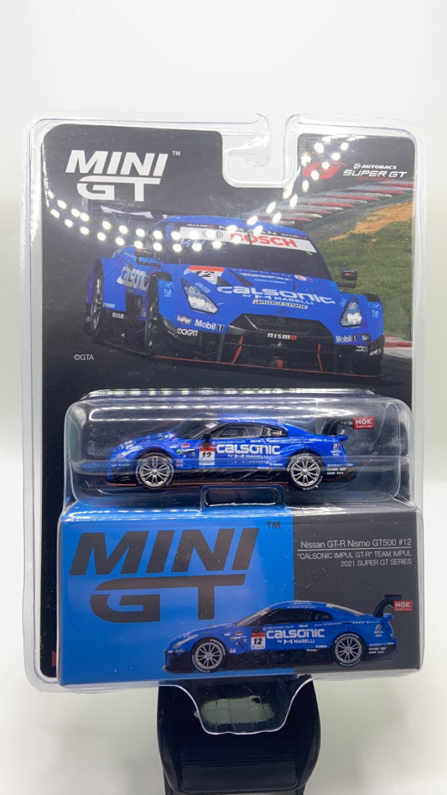 Mini GT #636 - Nissan GTR Nismo GT500 #12 (Calsonic impul GTR)