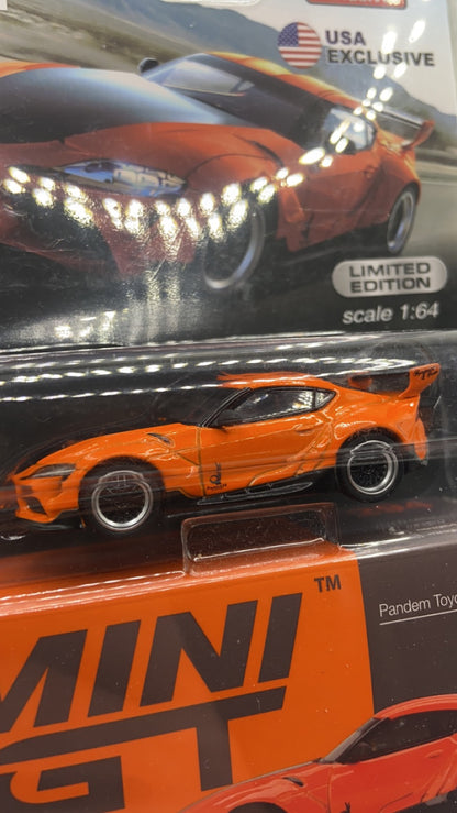 Mini GT #294 - Pandem Toyota GR Supra V1.0 (Orange) - DAMAGED